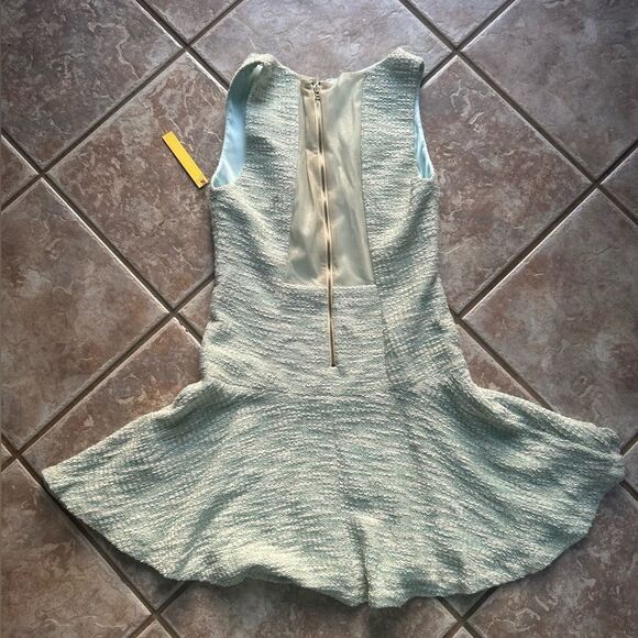 Alice + Olivia Lora Tweed Drop Waist Sheer Back Mini Dress - Picture 4 of 6